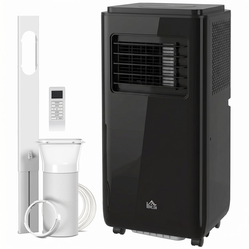 10,000 BTU Moible Air Conditioner 440 Sq. Ft., Dehumidifier Fan Auto Sleep with 24H Timer On/Off, Window Kit, Black