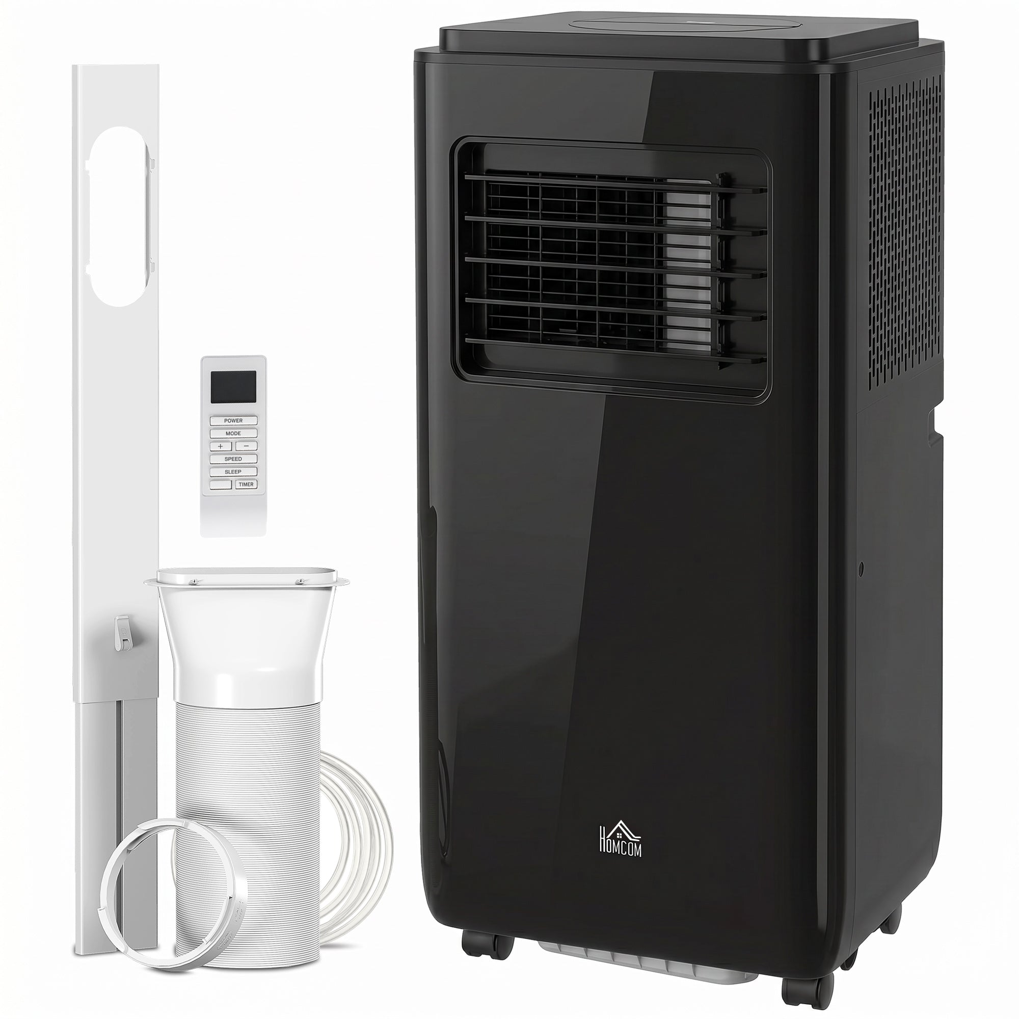 10,000 BTU Moible Air Conditioner 440 Sq. Ft., Dehumidifier Fan Auto Sleep with 24H Timer On/Off, Window Kit, Black