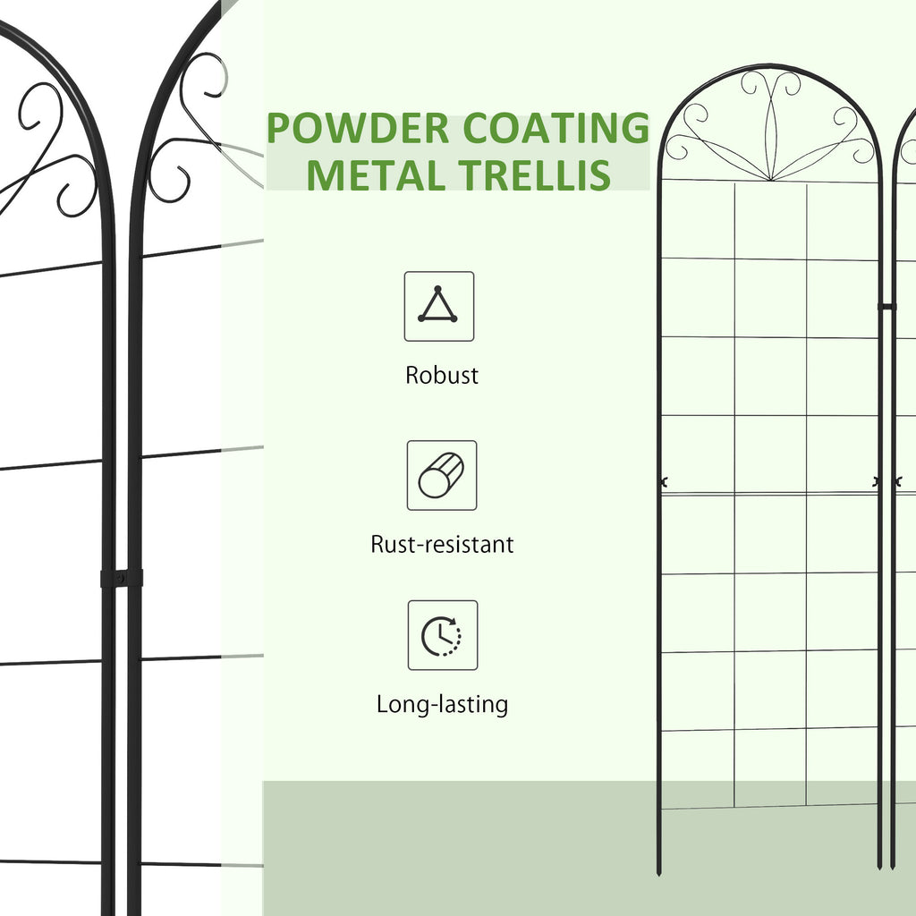 2 Pcs Garden Trellis for Climbing Plants, Outdoor Metal Trellis Plant Support Trellises for Patio, Lawn, Backyard
