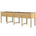 Wooden Raised Garden Bed Planter, Large Elevated Planter Box with Legs, Bed Liner and Drain Holes, 7.4' x 1.8' x 2.6'