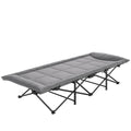 Camping Cot for Adults with Padded Cushion, 31.5" Wide Folding Bed with Carry Bag and Non-Slip Feet, Grey