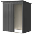 5.2' x 3.5' Outdoor Storage Shed, Easy to Assemble Metal Garden Shed, for Backyard, Lawn, Patio, Dark Grey