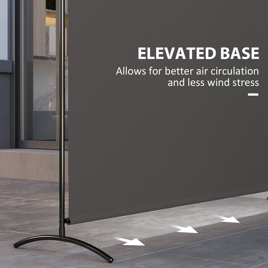 Single Panel Room Divider, UV30+ Privacy Screen, Indoor Outdoor Privacy Panel with Stable Base, Dark Grey
