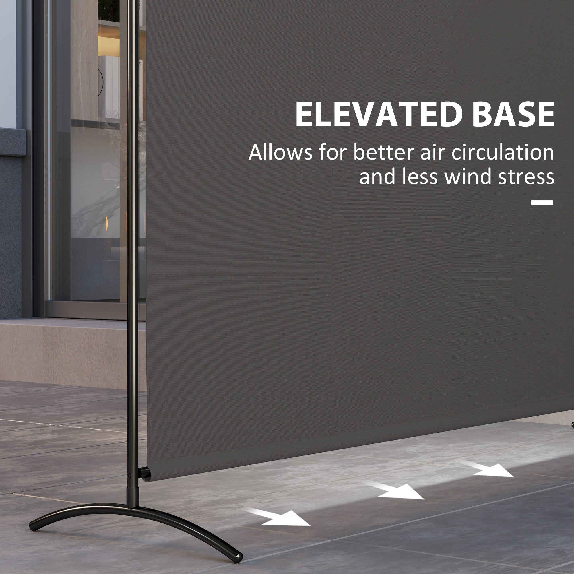 Single Panel Room Divider, UV30+ Privacy Screen, Indoor Outdoor Privacy Panel with Stable Base, Dark Grey