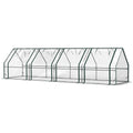 Portable Mini Greenhouse Tunnel Growing Tent Plants Flower Warm House w/ Zippered Roll-up Doors, Clear