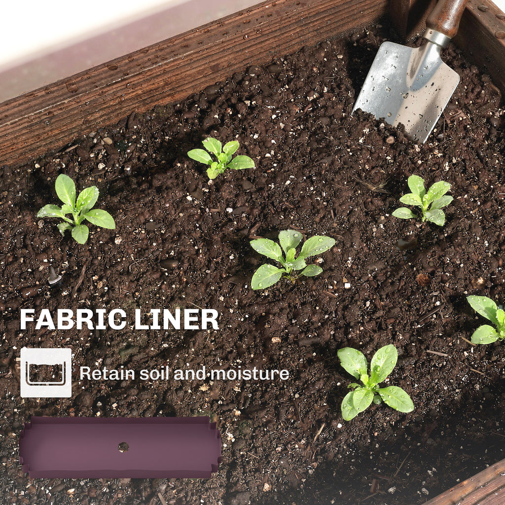 3-Tier Wooden Raised Garden Bed with Legs, 23.6" x 9.8" x 47.2" Elevated Planter Box with Drainage Holes and Bed Liner