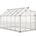 6' x 10' x 6.6' Polycarbonate Greenhouse, Walk-In Green House Kit Garden, Plants Grow, Galvanized Sheet Aluminum Frame