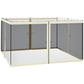 Replacement Mosquito Netting for Gazebo 12' x 12' Black Screen Walls for Canopy with Zippers for Parties and Outdoor Activities, Cream White