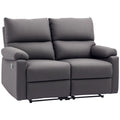 2 Seater Reclining Chair, Loveseat Recliner Sofa with Footrest and Split Backrest, Dark Grey
