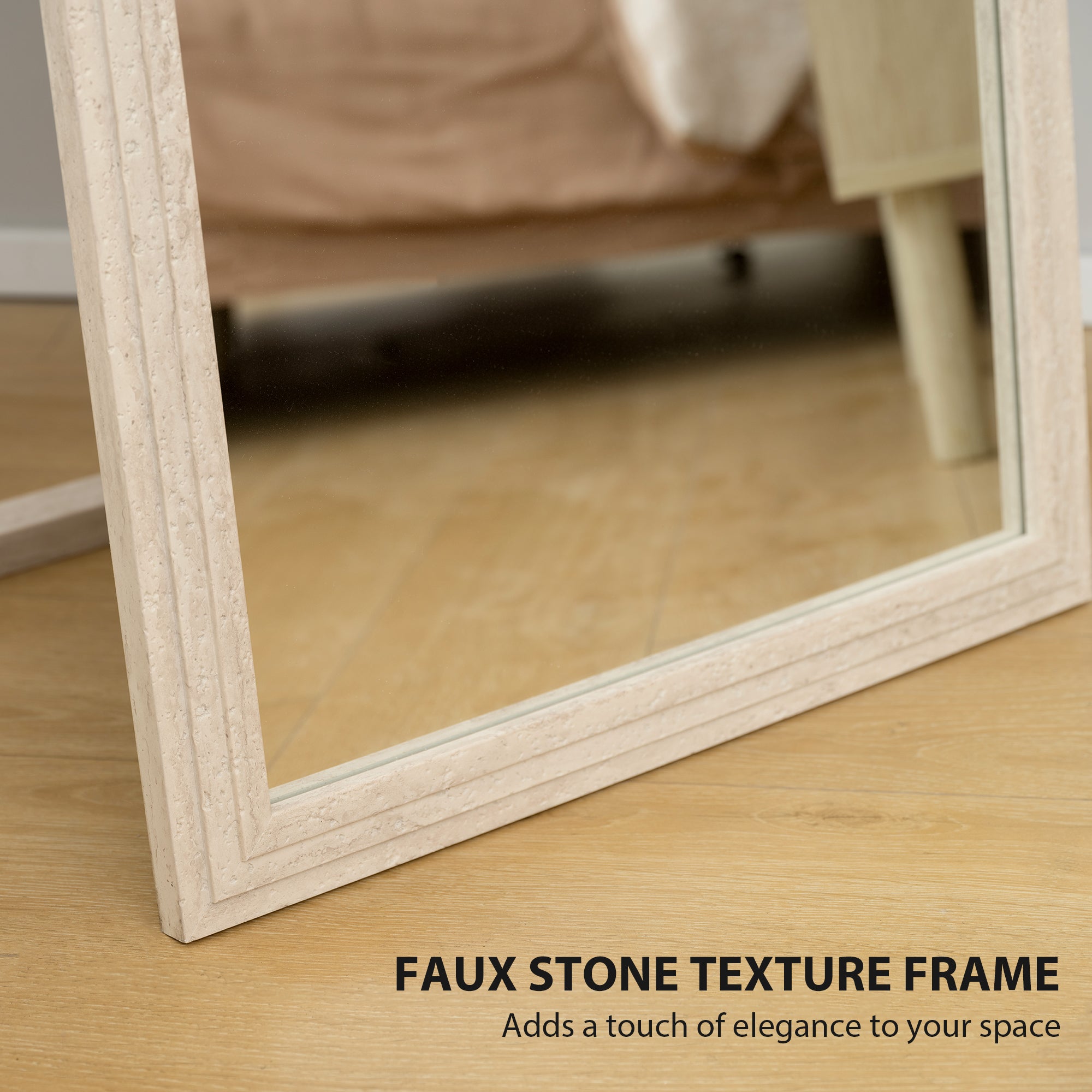 64" x 21" Full Length Mirror, Standing, Wall-Mounted or Leaning Against Wall, for Bedroom, Living Room, White