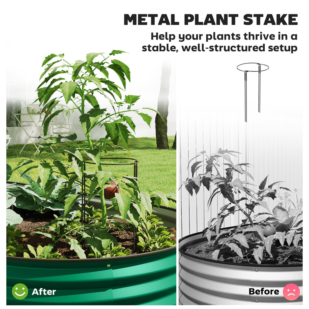 6' x 3' x 1' Large Outdoor Planter Box, Galvanized Raised Garden Bed with Metal Plant Stake, Green