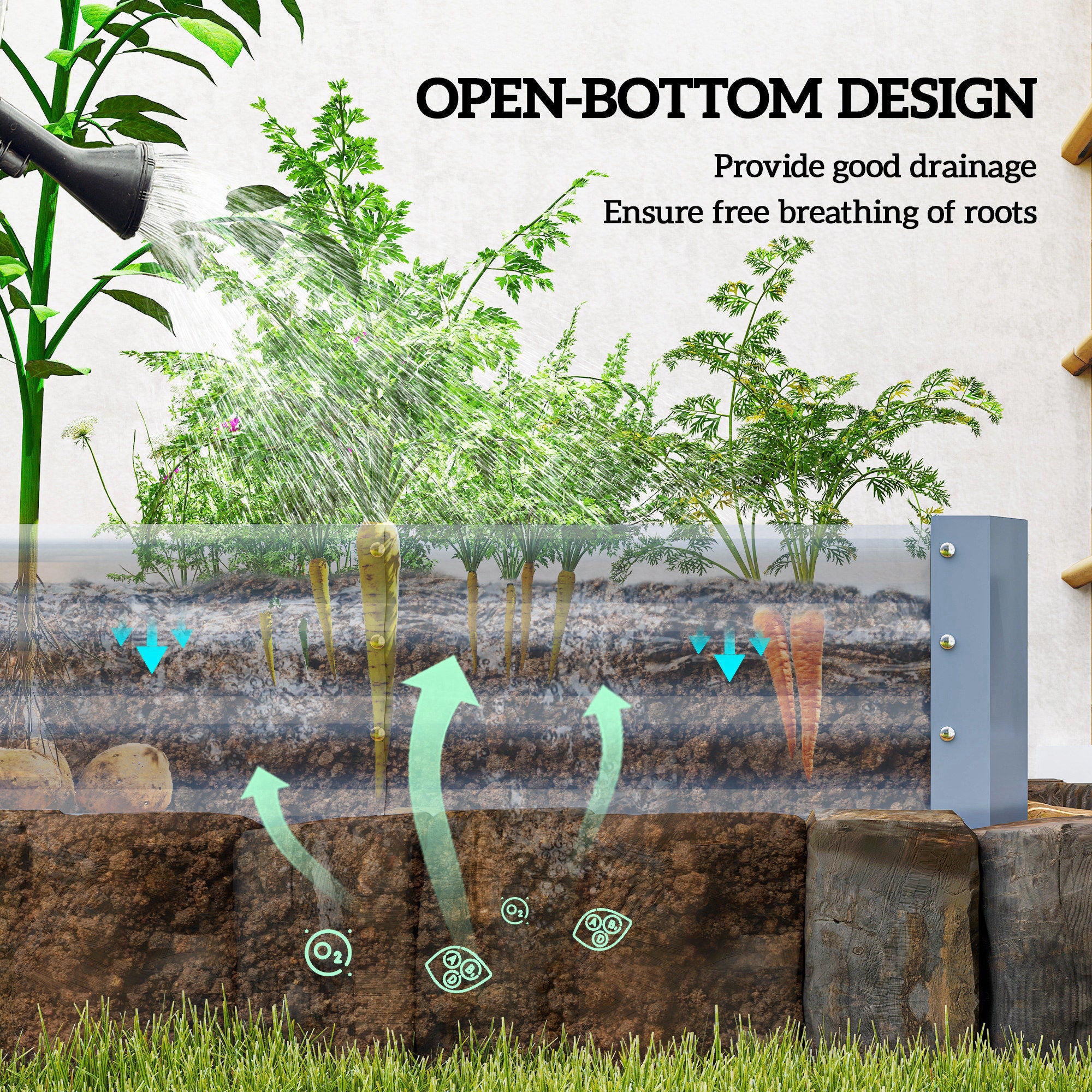 12 x 4 x 1ft Galvanized Raised Garden Bed, Reinforced Outdoor Planter Box with Open Bottom, Silver