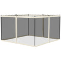 Replacement Mosquito Netting for Gazebo 10' x 12' Black Screen Walls for Canopy with Zippers, White