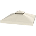10' x 10' Gazebo Canopy Replacement Cover, 2-Tier Garden Gazebo Roof Replacement, UPF30+, TOP COVER ONLY, Cream White