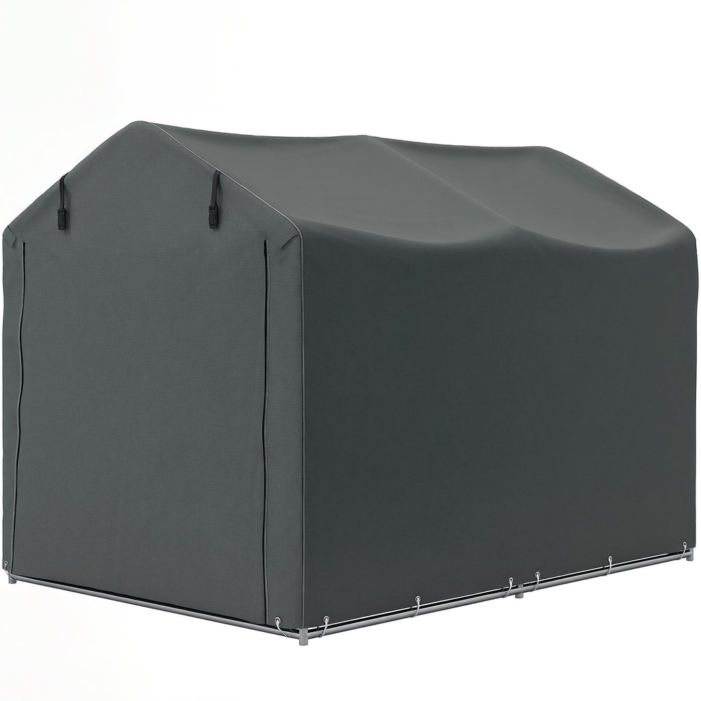 Outdoor Storage Shed, UV Resistant Bike Tent with Roll-up Zipper Door, Portable Shed for Bike, Motorcycle, Dark Grey