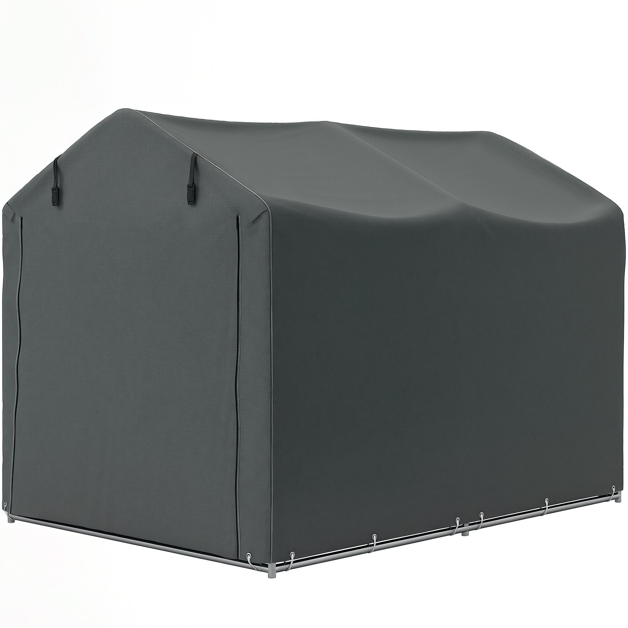 Outdoor Storage Shed, UV Resistant Bike Tent with Roll-up Zipper Door, Portable Shed for Bike, Motorcycle, Dark Grey