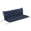 Porch Swing Cushion Garden Bench Cushion with Backrest, Non-Slip 3-Seater Soft Pad, Dark Blue