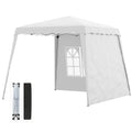 Pop Up Canopy Tent with 2 Sidewalls, UV50+ Tents for Parties, with Carry Bag, Slant Legs, 8 x 8ft Top/9.5 x 9.5ft Base