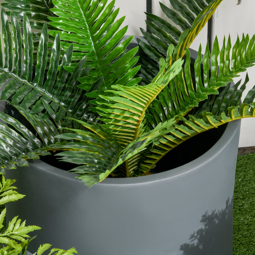 Set of 3 Outdoor Planter Set, 13/11.5/9 in, Flower Pots with Drainage Holes, Outdoor Plant Pots for Patio, Yard, Garden