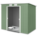 7' x 4' Galvanised Steel Garden Shed, with Foundation Kit - Green