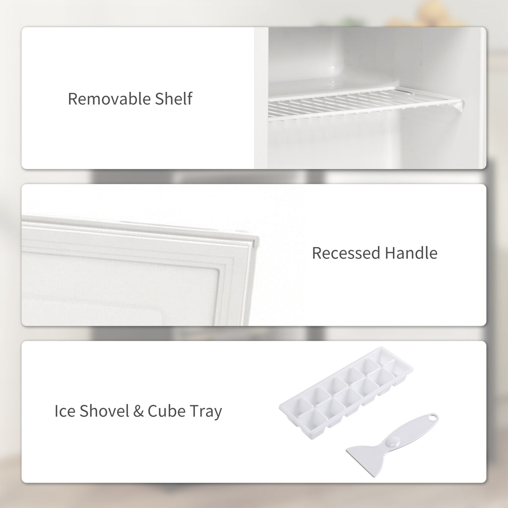 2.1 Cu. Ft. Mini Freezer, Compact Upright Freezer with Reversible Door, Removable Shelf, Adjustable Temperature, White