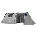 3-4 Person Camping Tent with 2 Rooms, 3000mm Waterproof Portable Family Tent with Carry Bag, Grey