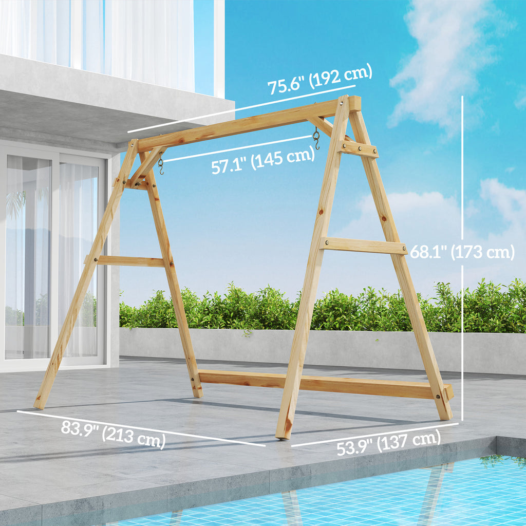 770lbs Porch Swing Frame, Heavy Duty A-Frame Hanging Chair Stand Only with Reinforced Bars for Porch, Garden, Backyard