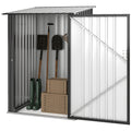 Garden Tool Storage Shed, Small Steel Shed with Lockable Door for Garden & Patio, Galvanized Steel Construction, Dark Gray