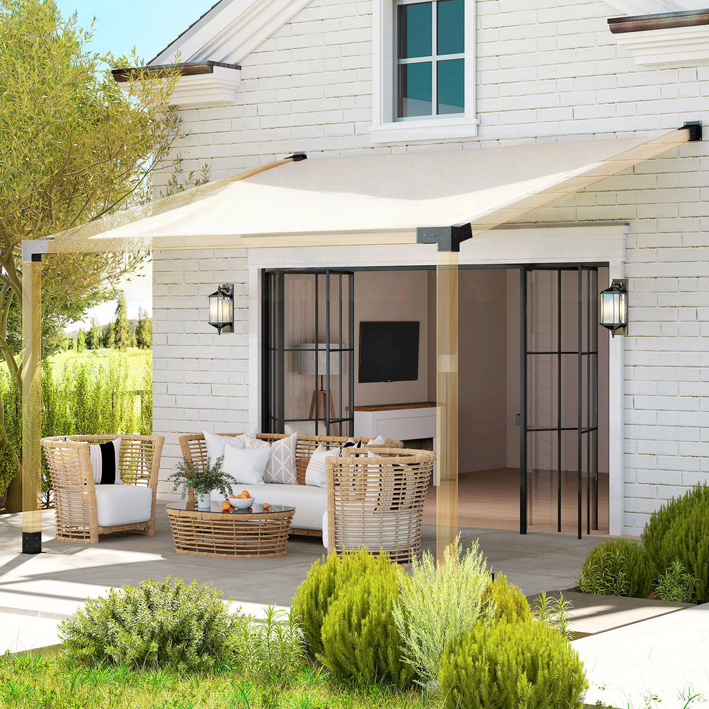 Pergola Kit, 15Â° Slanted Pergola Bracket Kit with 3-Way Brackets, Post Bases, Wall Mounts for 3.6" X 3.6" Lumber, Black