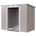 7' x 4' Galvanised Steel Garden Shed, with Foundation Kit - Grey