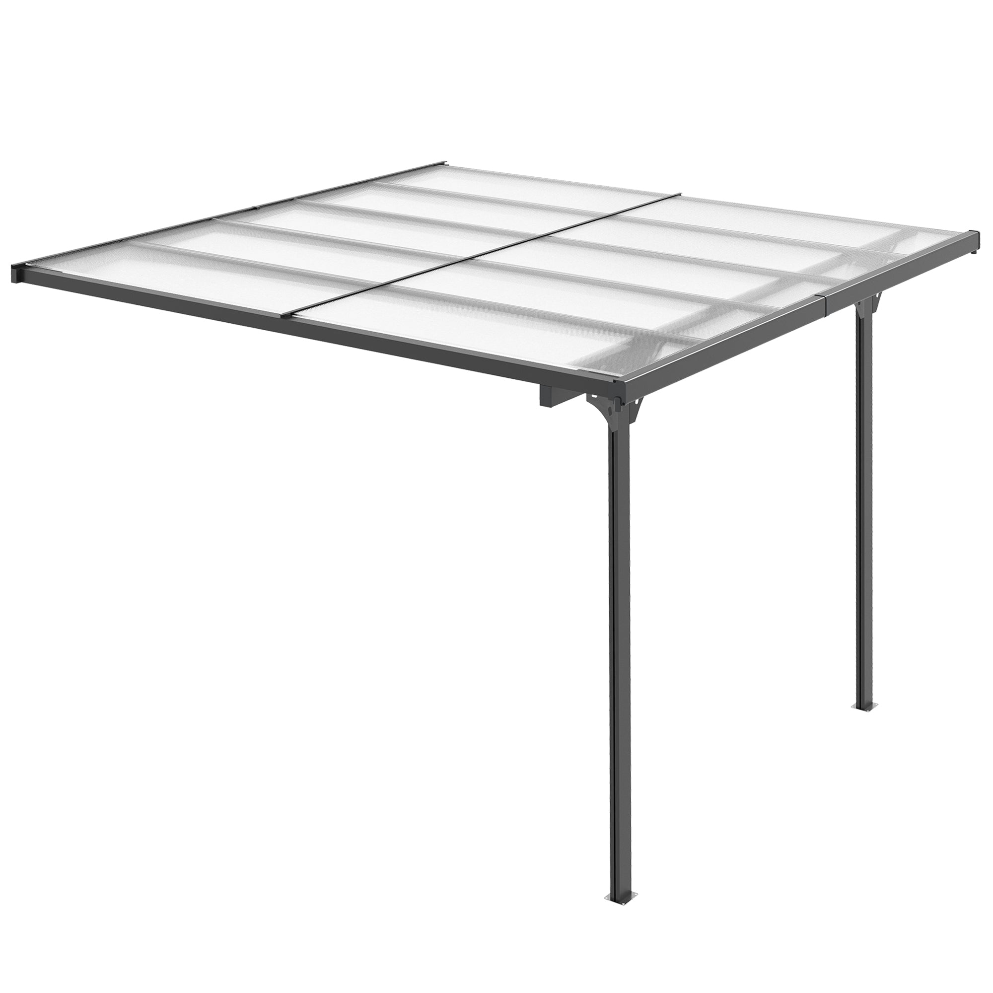 10' x 10' Outdoor Hardtop Pergola Gazebo with Adjustable Height, Aluminum Pergola with Polycarbonate Roof, UV Protection, Grey