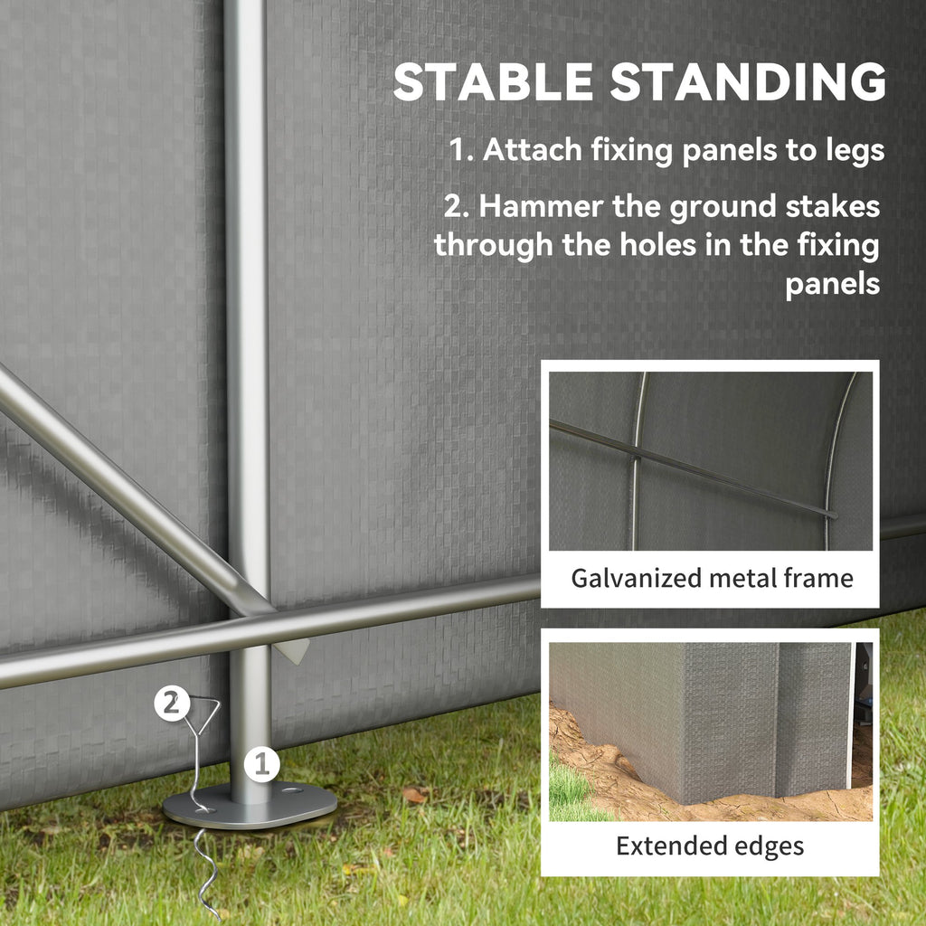 5' x 8' Outdoor Storage Shed, Heavy Duty Galvanized Steel Portable Shed for Bike, Motorcycle, Garden Tools, Light Grey
