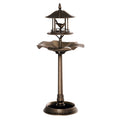3-in-1 Garden Bird Bath Bowl Pedastal with Bird Feeder, Large Water Basin, & Underneath Flower Planter, Gold