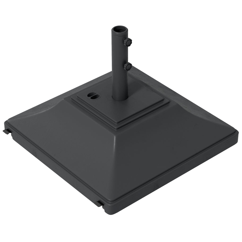 Square Umbrella Base with Wheels, 99 lbs Water or 132 lbs Sand Filled, with Double Adjustable Knob, Black