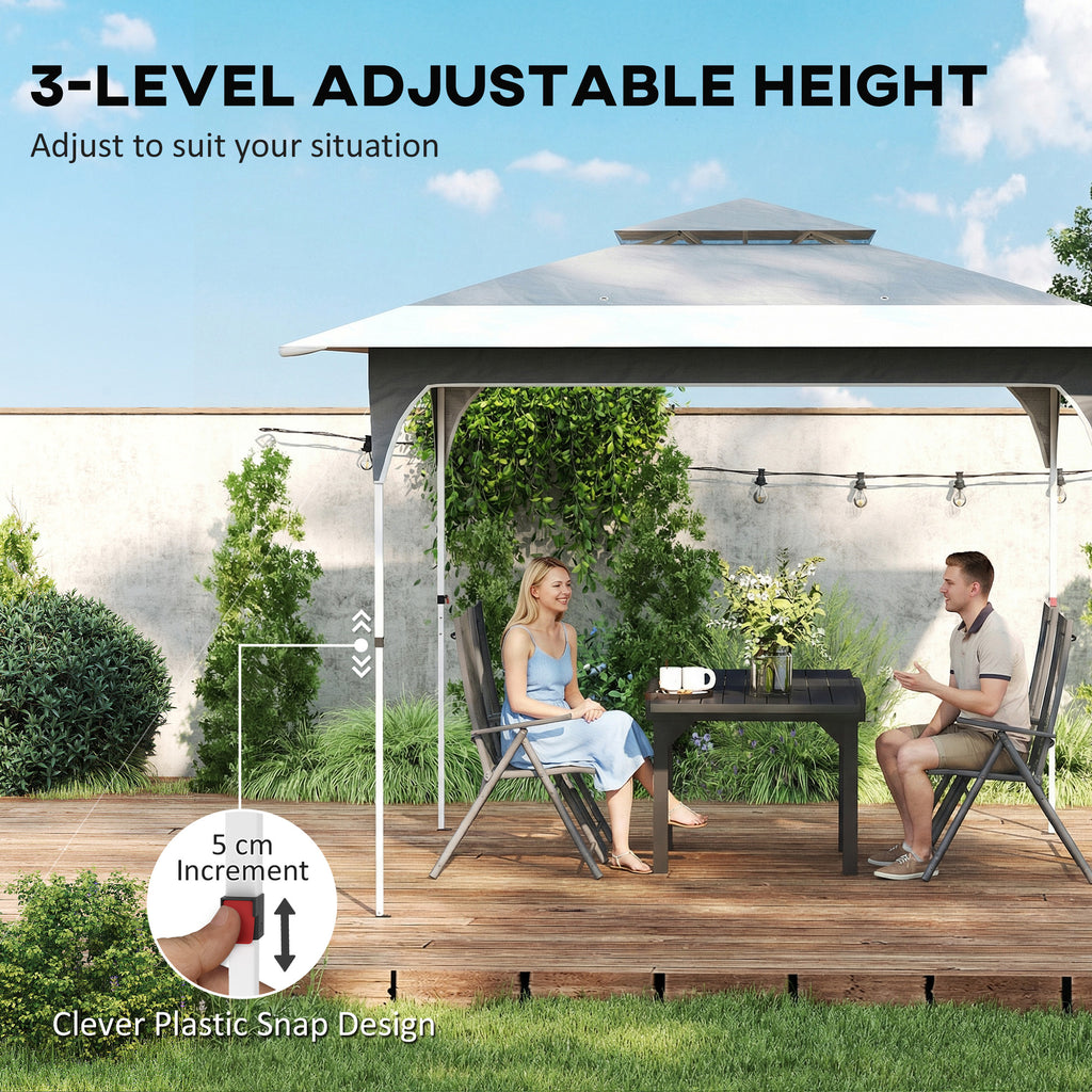 11.5 x 11.5 ft Pop Up Canopy Tent with 1-Button Push Easy Setup, UPF 50+ 2-Tier Instant Canopy with Carry Bag, Dark Grey