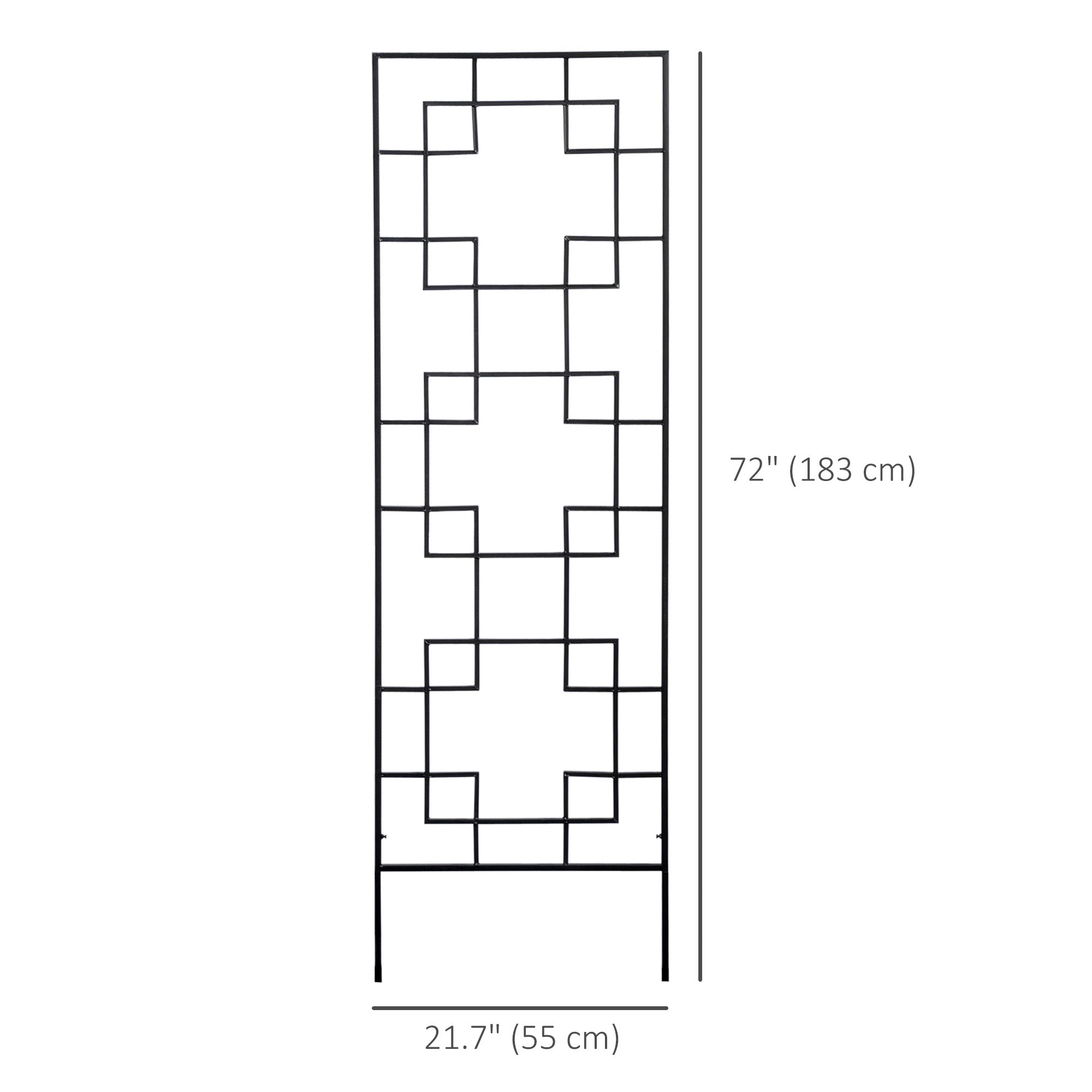 4 Pack Garden Trellis for Climbing Plants, Outdoor Metal Grid Panels for Roses, Vine Flower, Cucumber, Clematis, 72" Tall