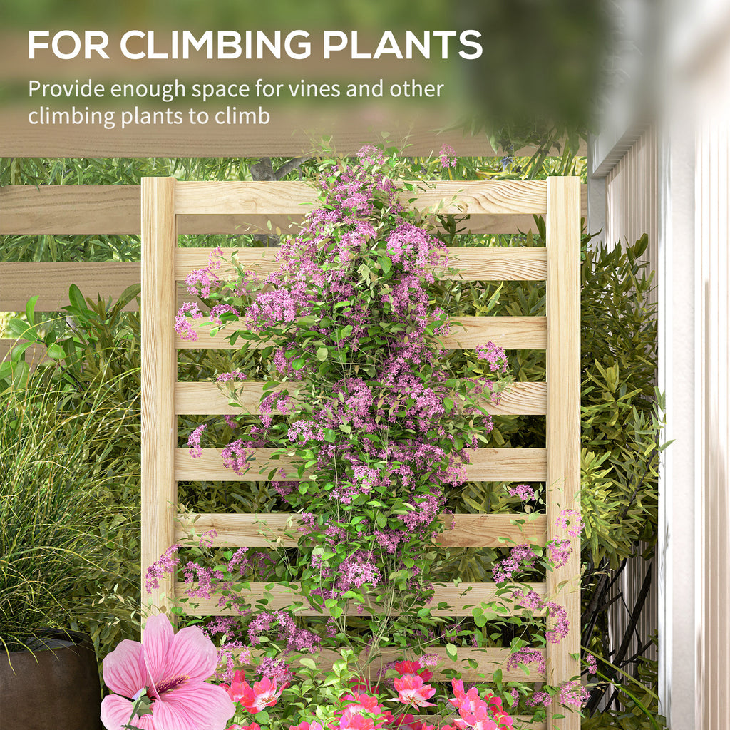 Wood Planter Box with Trellis for Climbing Plants, Raised Garden Bed for Outdoor Flowers Herbs, 91"x24"x43", Natural