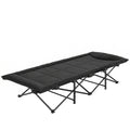 Camping Cot for Adults with Padded Cushion, 31.5" Wide Folding Bed with Carry Bag and Non-Slip Feet, Black