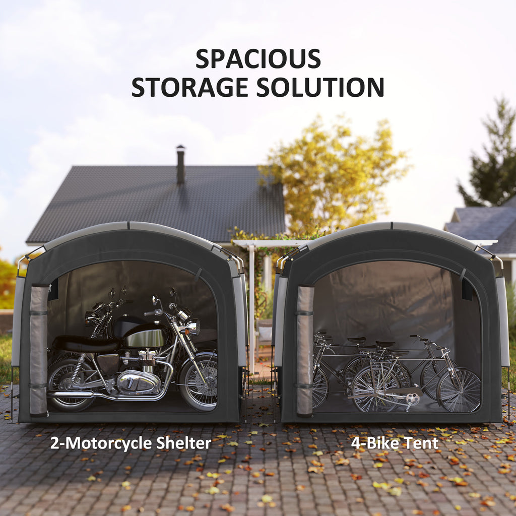 Bike Storage Shed Tent, Portable and Waterproof with 210D Oxford Fabric and Carry Bag for 3-4 Bicycles, Black