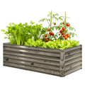 6' x 3' x 2' Raised Garden Bed, Galvanized Planter Box for Growing Flowers, Herbs and Vegetables, Light Wood Effect
