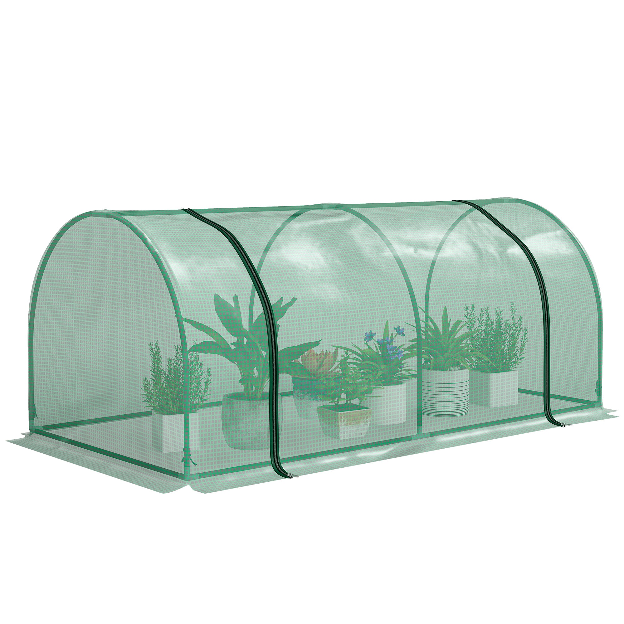 Mini Greenhouse Portable Hot House for Plants with Zippered Doors for Outdoor, Indoor, 79" x 39" x 32", Green