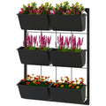 3-Tier Wall Planter with 6 Pots for Indoor and Outdoor Use, Hanging Plant Holder, Self Draining Wall Mounted Planter