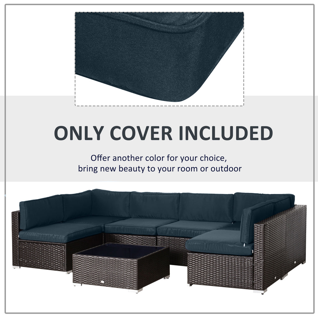 Outdoor Patio Rattan Sofa Set Cushion Polyester Cover Replacement- No Cushion Included
