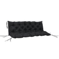 Porch Swing Cushion Garden Bench Cushion with Backrest, Non-Slip 3-Seater Soft Pad, 59.1" x 38.6", Black