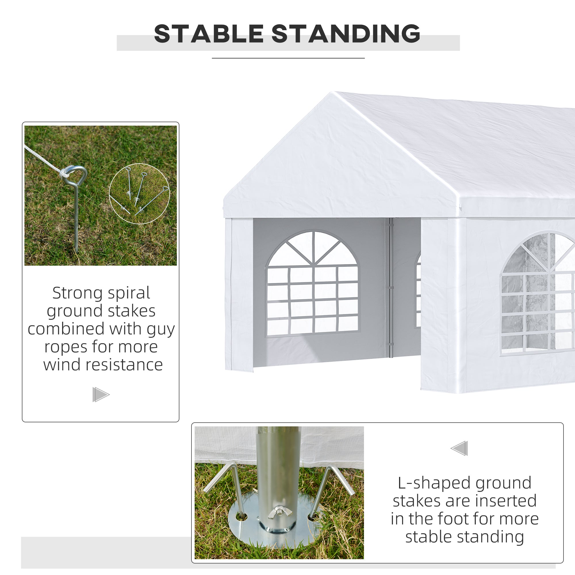 16.5' x 13' Outdoor Tents for Parties, Event Tent with Sides, 4 Windows and 2 Doors, White