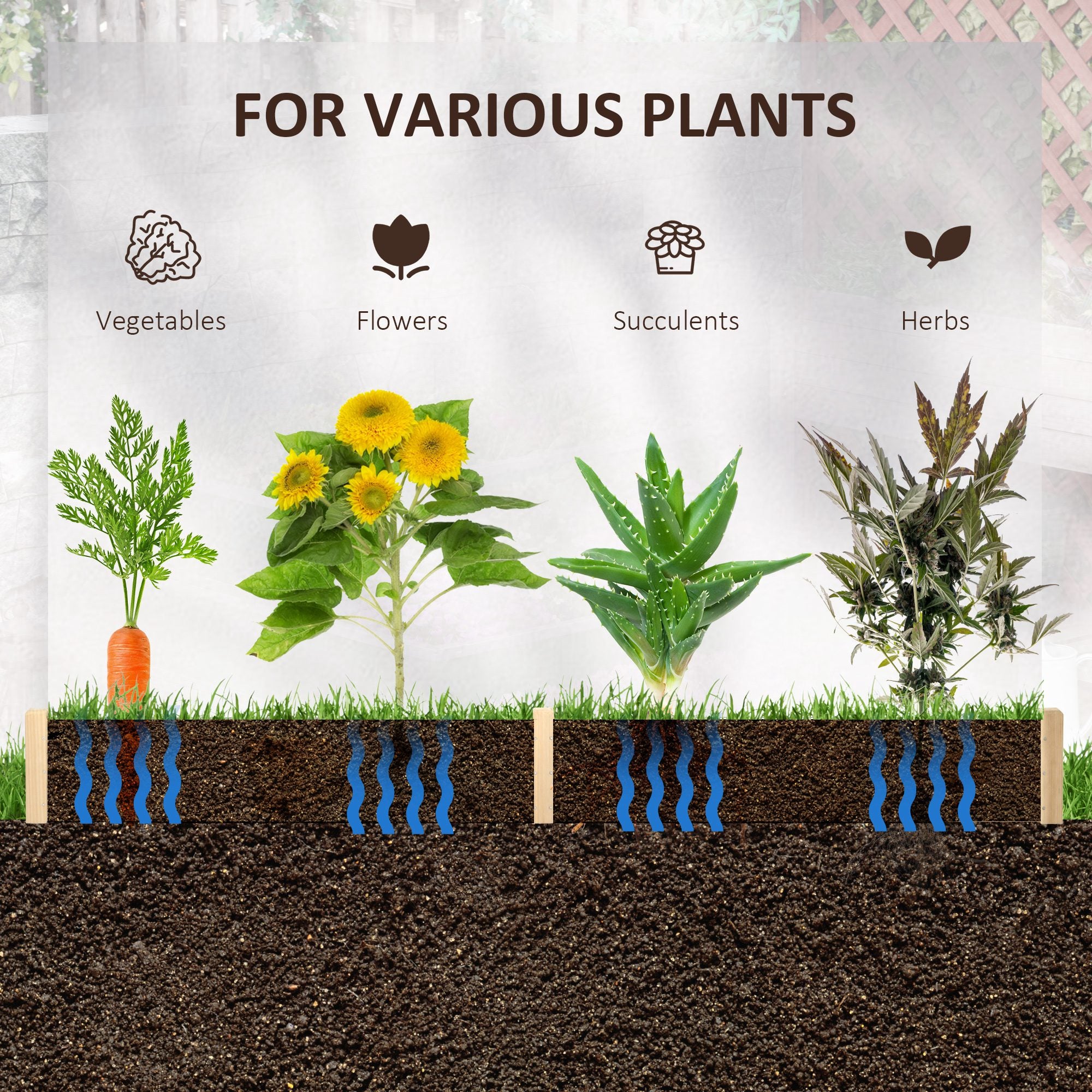 39" x 36" Screwless Hexagon Planter Box, Raised Garden Bed, Herb Garden for Vegetables, Flowers, Natural