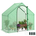 6 x 3.3 x 5.5ft Walk-in Garden Greenhouse with Door & Top Window, Portable Mini Greenhouse for Plants Flowers Herbs Tomatoes, Outdoor Hot House Growing Tent with Steel Frame & PE Cover