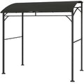 7' x 5' Garden Grill Canopy, BBQ Grill Gazebo Tent with Steel Frame and Hooks, Outdoor Sun Shade, Black