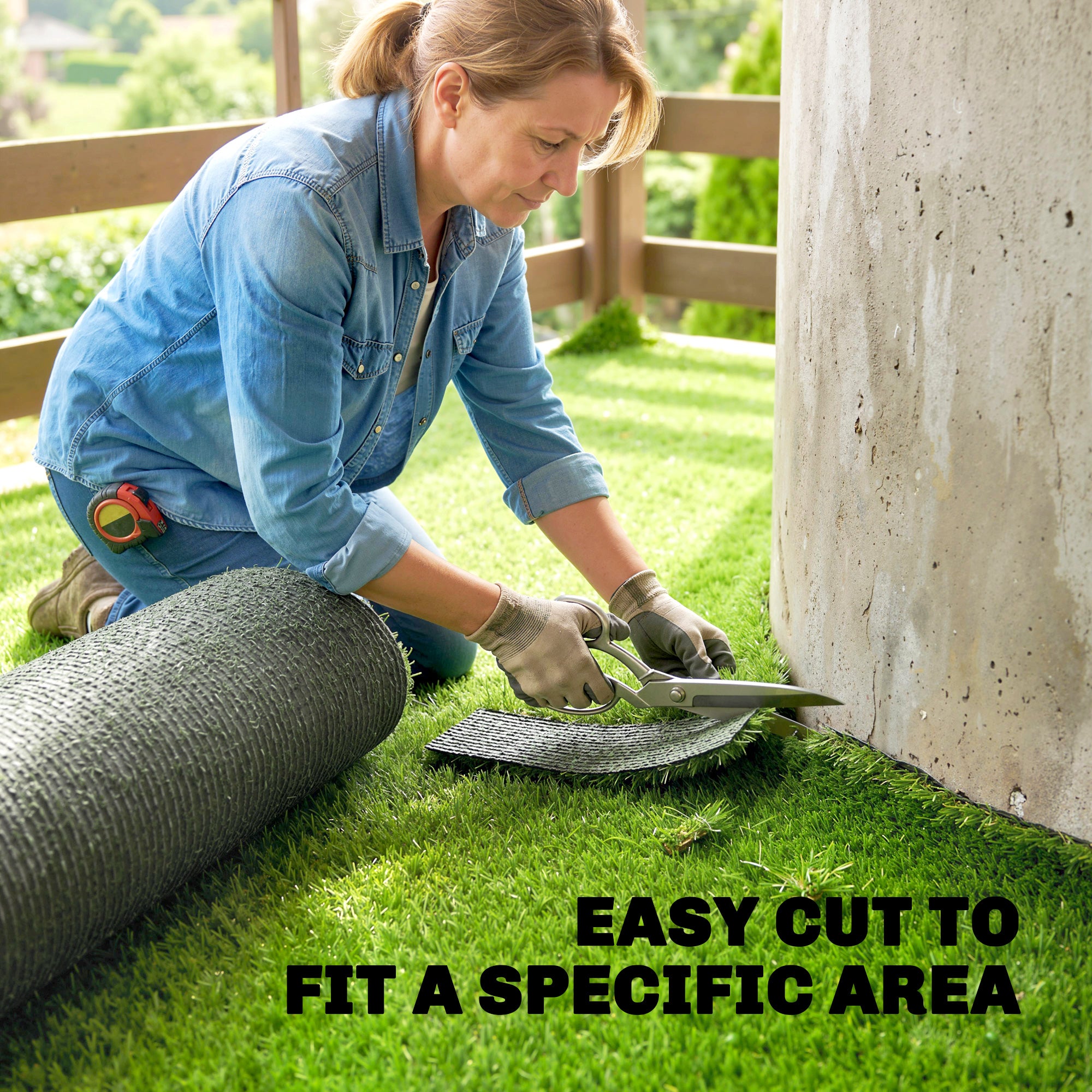 Artificial Grass 10' x 3' (30 Square Feet), Fake Grass Turf with UV Protection, Drain Holes for Rain, Green