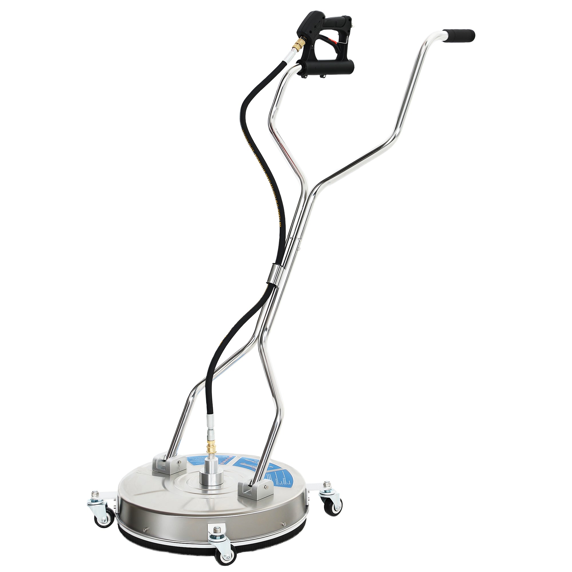 18" Pressure Washer Surface Cleaner with 4 Wheels, Stainless Steel Power Washer Surface Cleaner with 1/4" Quick Connector, 2 Handles, 3600 PSI, Silver